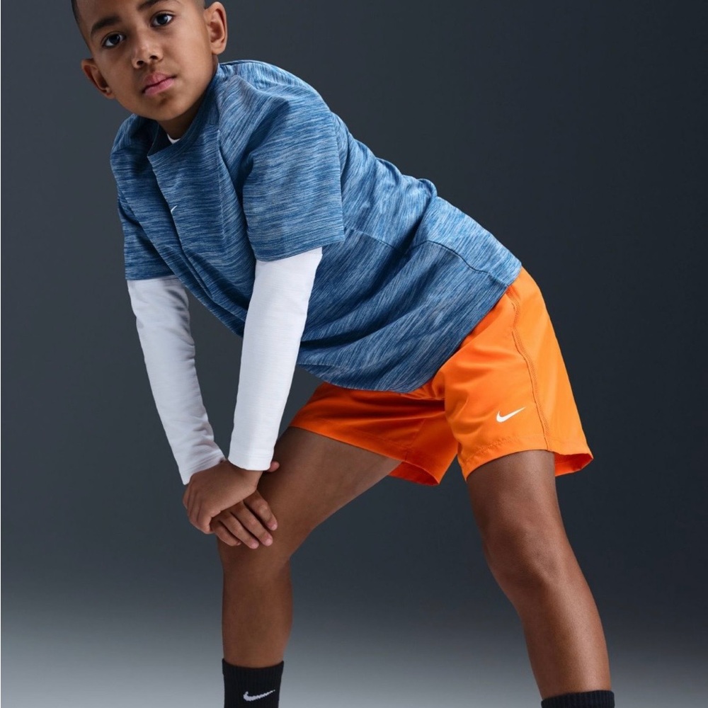 Nike Kids' Dri-FIT Multi Woven Shorts in Orange